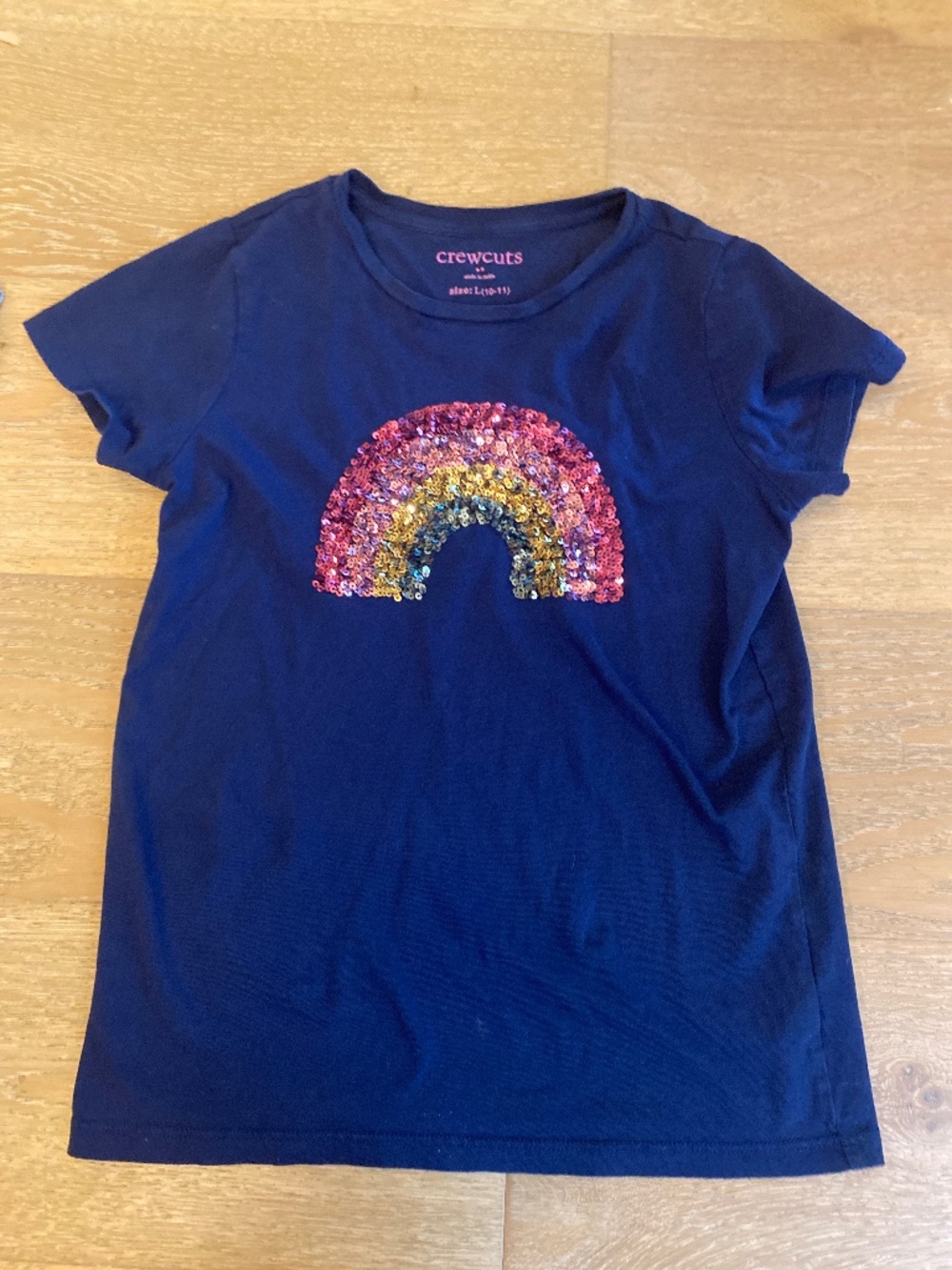 Navy t shirt with a  crewcuts